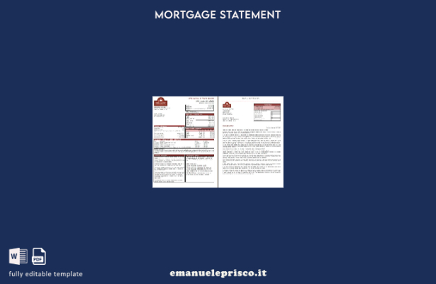 stile verificato Estratto conto di mutuo bancario Canada Money Mentors (MM), pag